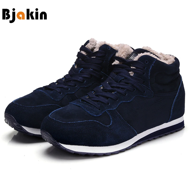 Buy Bjakin Warm Men Running Shoes Winter Suede Leather Sports Shoes Plush