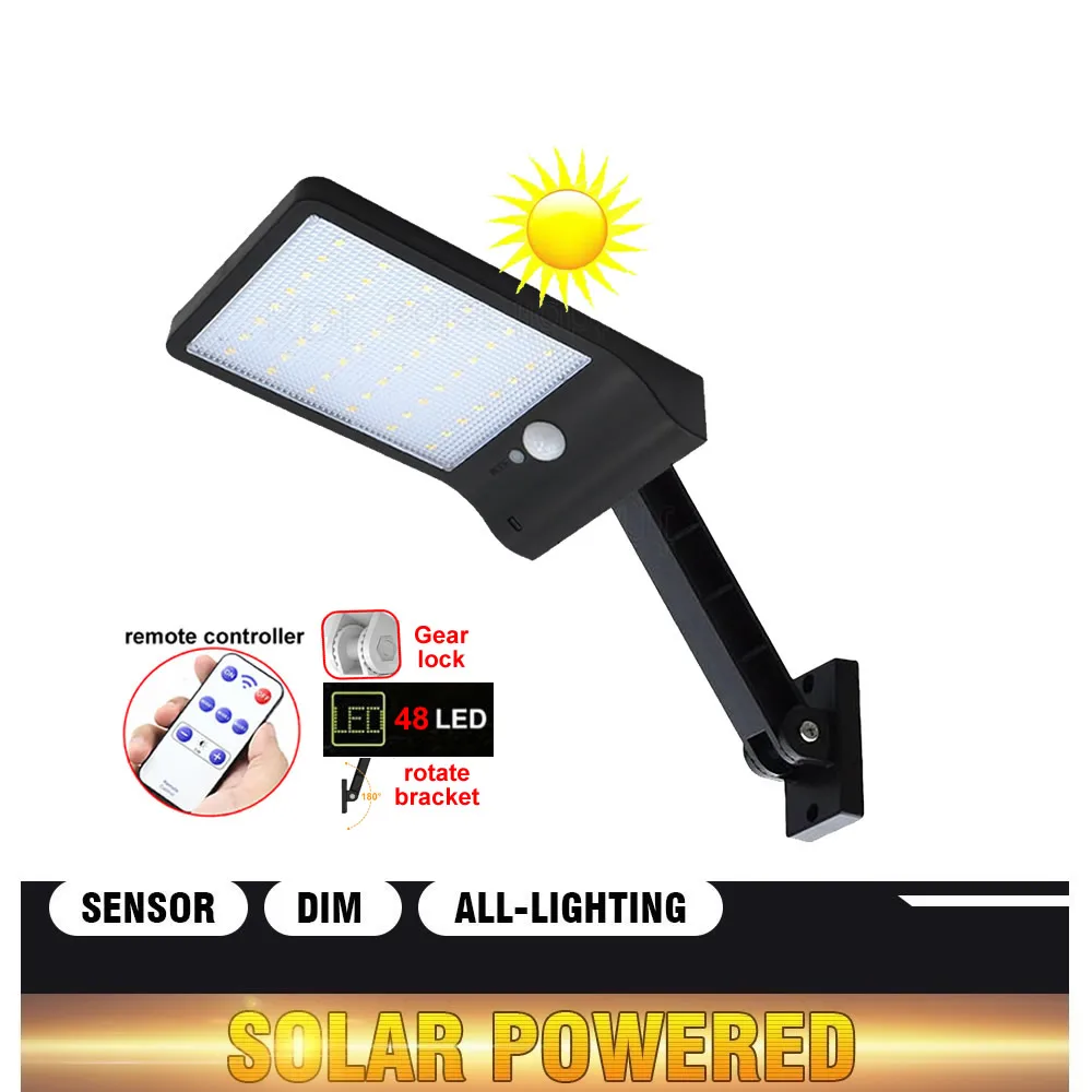

remote control bracket solar street light 48/60 LED Wireless Solar Lights LED Outdoor Decor Waterproof PIR Motion Sensor spot l