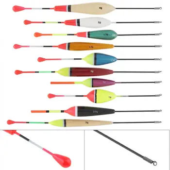 

10pcs/lot Mixed Size Colorful Fishing Float Balsa Bobber 14.3cm - 20.1cm 1g - 4g for Rock Lakes Reservoir Fishing