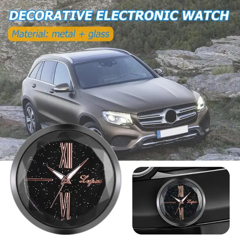 Car Decoration Electronic Clock Sticker Timepiece Automobile Interior Ornament Glass Mirror Sticker Watch Auto Accessories