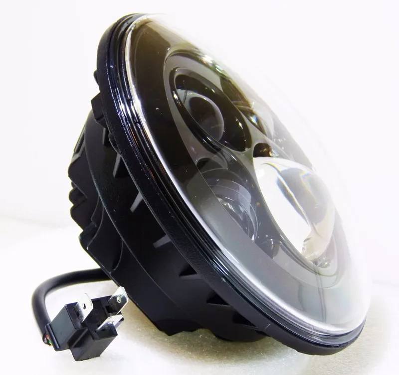 2 шт. черный дюймов 7 дюймов круглый фара для JK Wrangler 97-15 7 "40 Вт светодио дный светодиодный проектор фара для Lada 4x4 urban Niva
