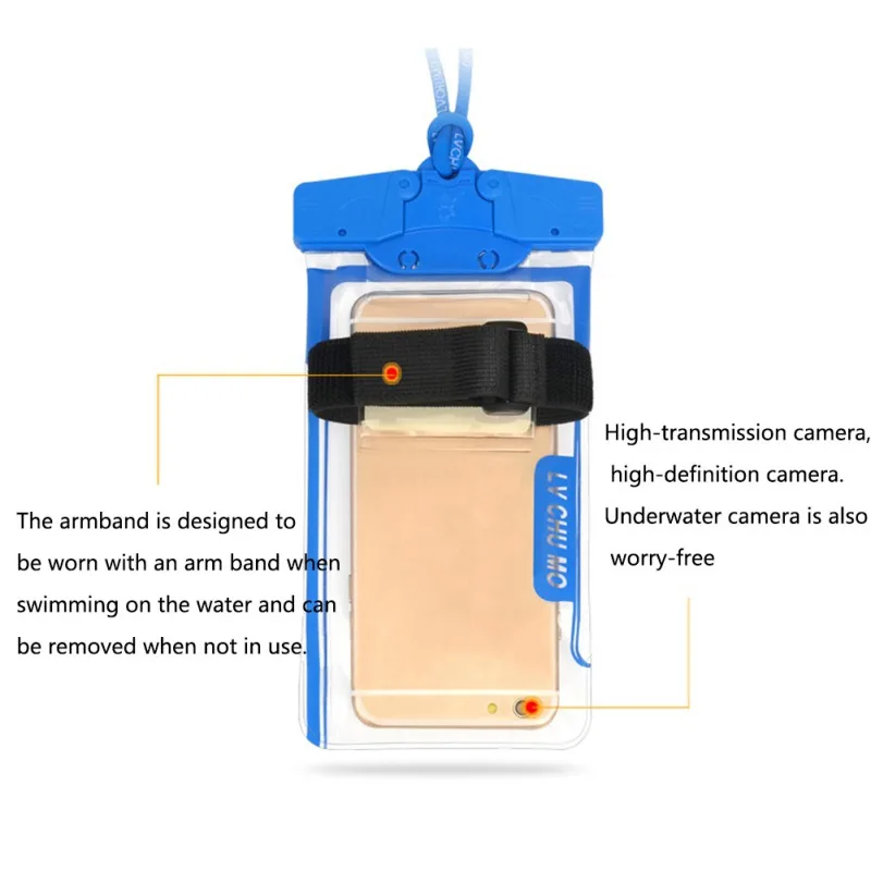 Водостойкая подводная сумка для мобильного телефона фото дрейфующее Плавание Спорт на открытом воздухе Сенсорный экран герметичный пакет с шнурком 1