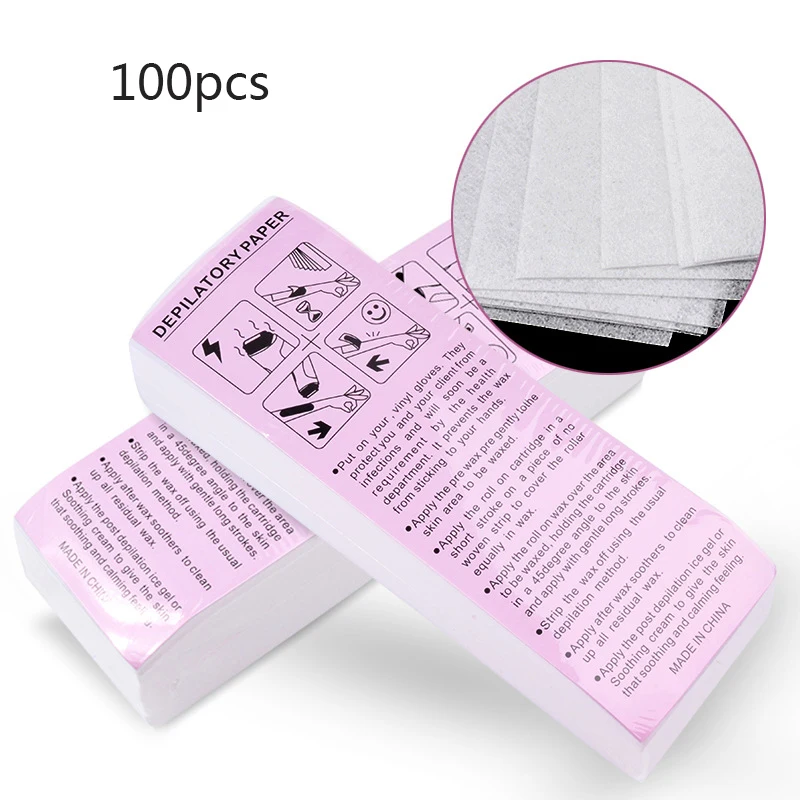 100pcs Nonwoven Body Cloth Hair Remove Wax Paper Rolls High Quality Hair Removal Epilator Wax Strip Paper Roll