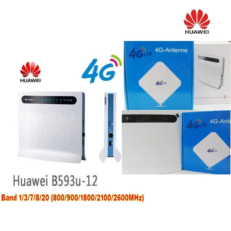 Лот из 20 штук разблокированный huawei B593 B593u-12 FDD 4G LTE WiFi маршрутизатор с слотом для sim-карты+ 3g 4G LTE 35dbi внешняя всенаправленная антенна