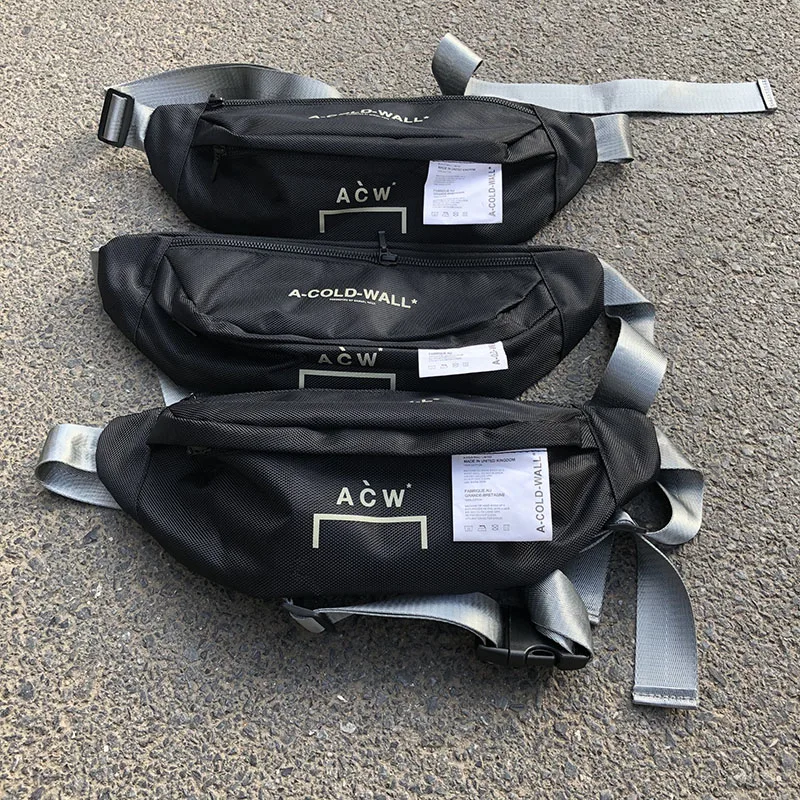 

19ss ACW bags men A-COLD-WALL hip hop pillow blakc kanye west streetwear cotton fabric Waist Packs waist bag Sock Skateboards