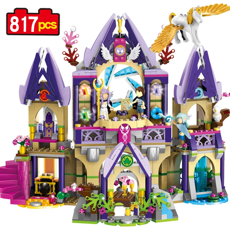 

817pcs Elves Figure blocks Skyra's Mysterious Sky Castle building blocks toys Compatible Legoe for Children Girls 79225