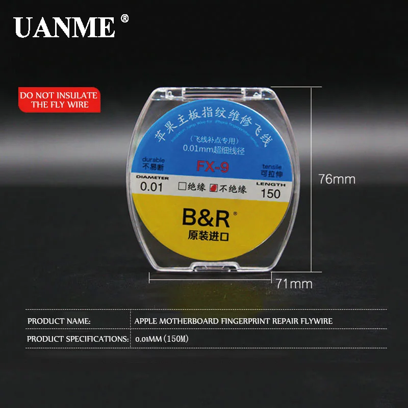 UANME B& R 0,01 мм 150 м изоляция/теплоизоляция медная линия паяльник для iPhone чип проводник провода - Цвет: uninsulation