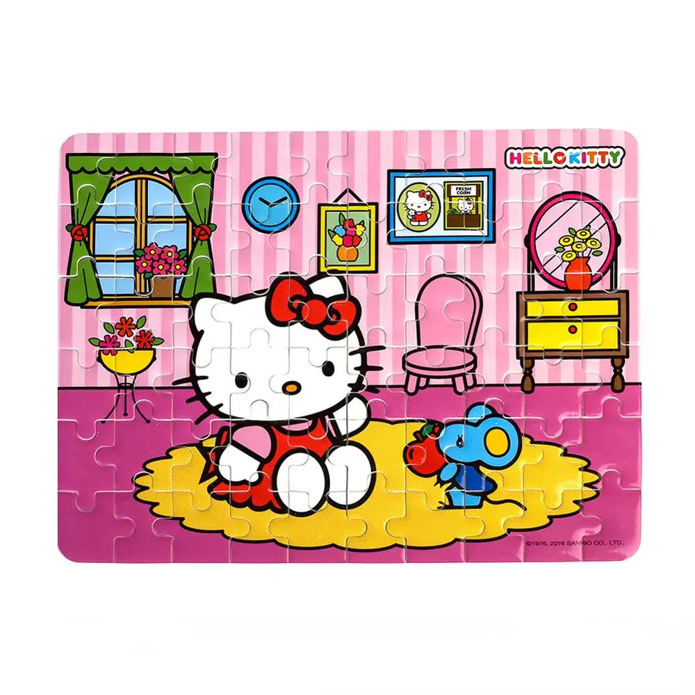 Hello Kitty Puzzles 60 Piece Glitter wood Puzzle for Kids for Children Learning Educational Puzzles Toys gifts