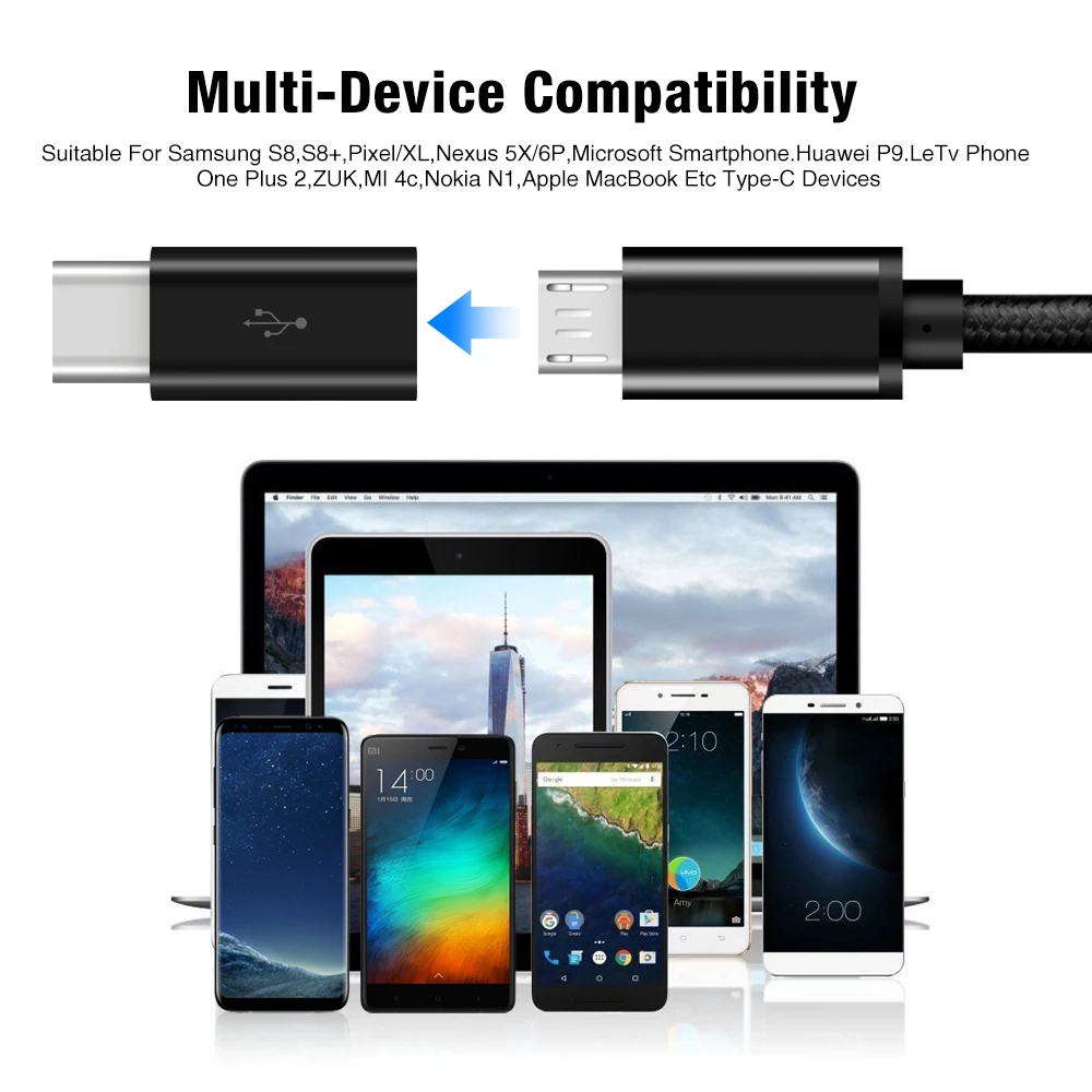 OTG Type C адаптер 56K USB к Micro адаптеры для Macbook Pro Google Sony HTC Huawei Oneplus Nokia USBC|Переходники и