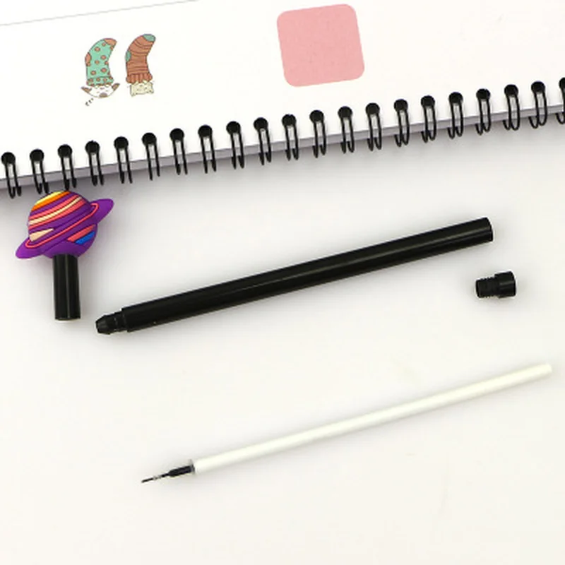 1 шт., гелевые кавайные ручки, канцелярские принадлежности 0,38 мм, милые ручки, Черная гелевая ручка для письма, новинка, ручка для студентов, Kawaii, школьные принадлежности