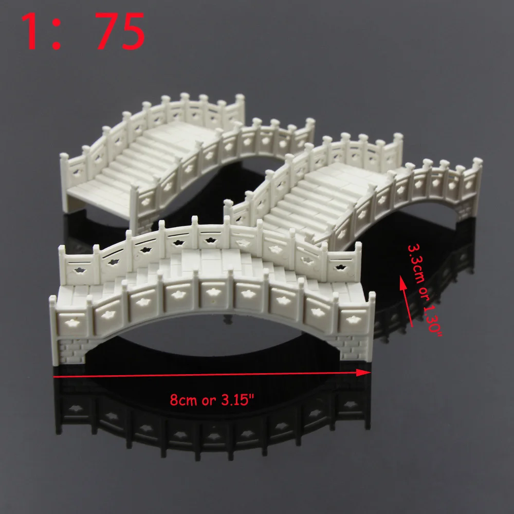 GY30 3 шт. пластиковая Арка Н Мост белые китайские традиционные 1:100 TT 1: 75 OO Масштаб сказочные садовые Аксессуары Модель Строительный комплект