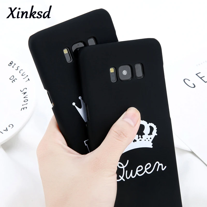 Матовый Мягкий силиконовый чехол из ТПУ для Samsung Galaxy S9 Plus A6 2018 J7 J5 J3 2017 Note 9 KING Queen Crown
