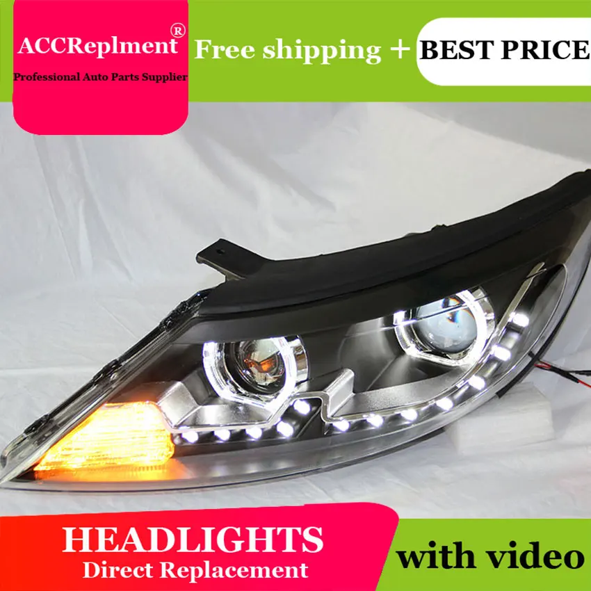 Автомобильный Стайлинг для Kia Sportage R фары 2011-2013 Sportage фары 2011-2013 Angel eye led drl H7 hid Биксеноновые линзы ближнего света