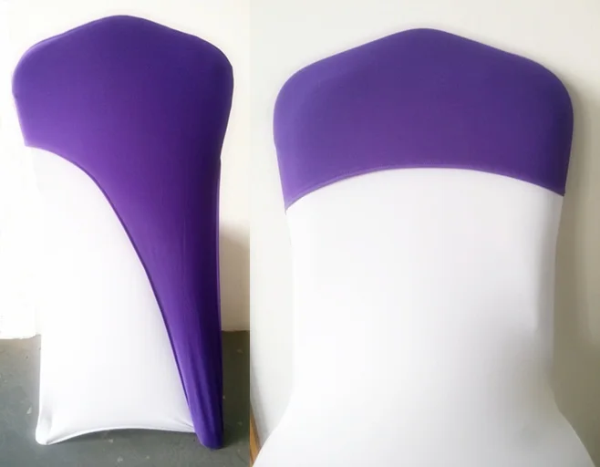 PURPLE colour lycra chair covers caps universal for wedding decoration