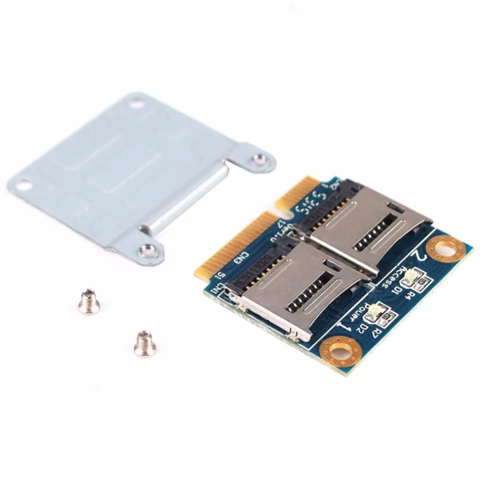 Двойной TF Micro SD карты для Mini PCI E Express + половина кронштейн адаптер чтения памяти