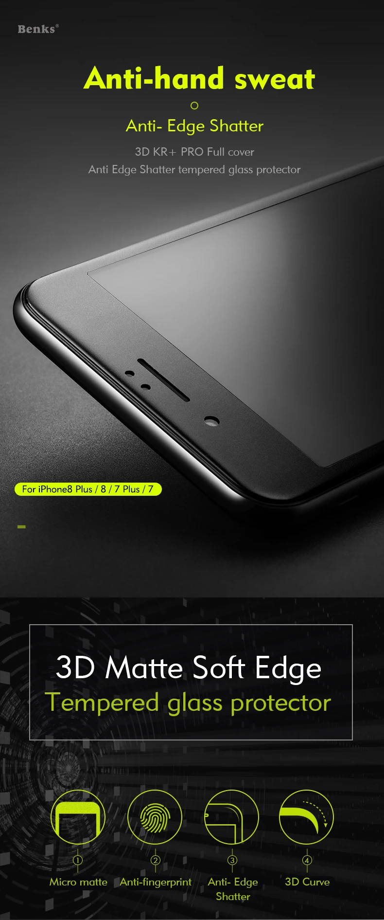 For iPhone 8 Screen Protector Tempered Glass Easy To Install For iPhone 7 Glass Scratch Proof Ultra-Thin Front full Body Film (1)