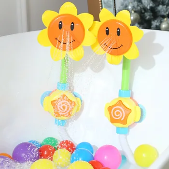 

Baby Bath Toy Bathing Tub Sunflower Shower Faucet Spray Water Swimming Bathroom Bath Toys For Children Funny Water Game