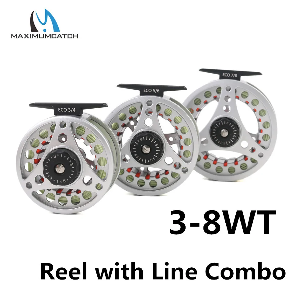 

Maximumcatch ECO Fly Fishing Reel 3-8WT Die-casting Large Arbor Aluminum Fly Reel With Line Combo