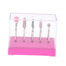 10Pcs Nail Drill Bit Set Barrel Head for Electric Drill Bits Grinding Head Tool with Display Stand