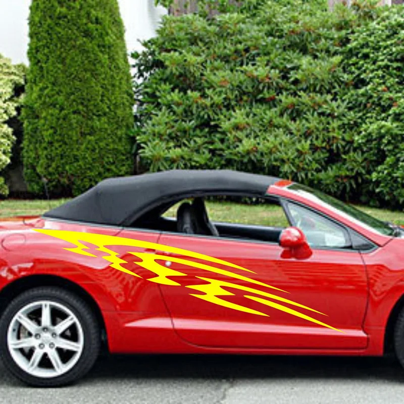 2x гоночный автомобиль flash Спирс в полоску двери Наклейка виниловая сбоку Стикеры