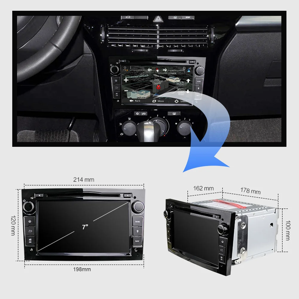 Sale Eunavi Quad Core Android 9.0 2 din Car DVD Stereo for Vauxhall Opel Astra H G Vectra Antara Zafira Corsa GPS Navi Radio 2G 2
