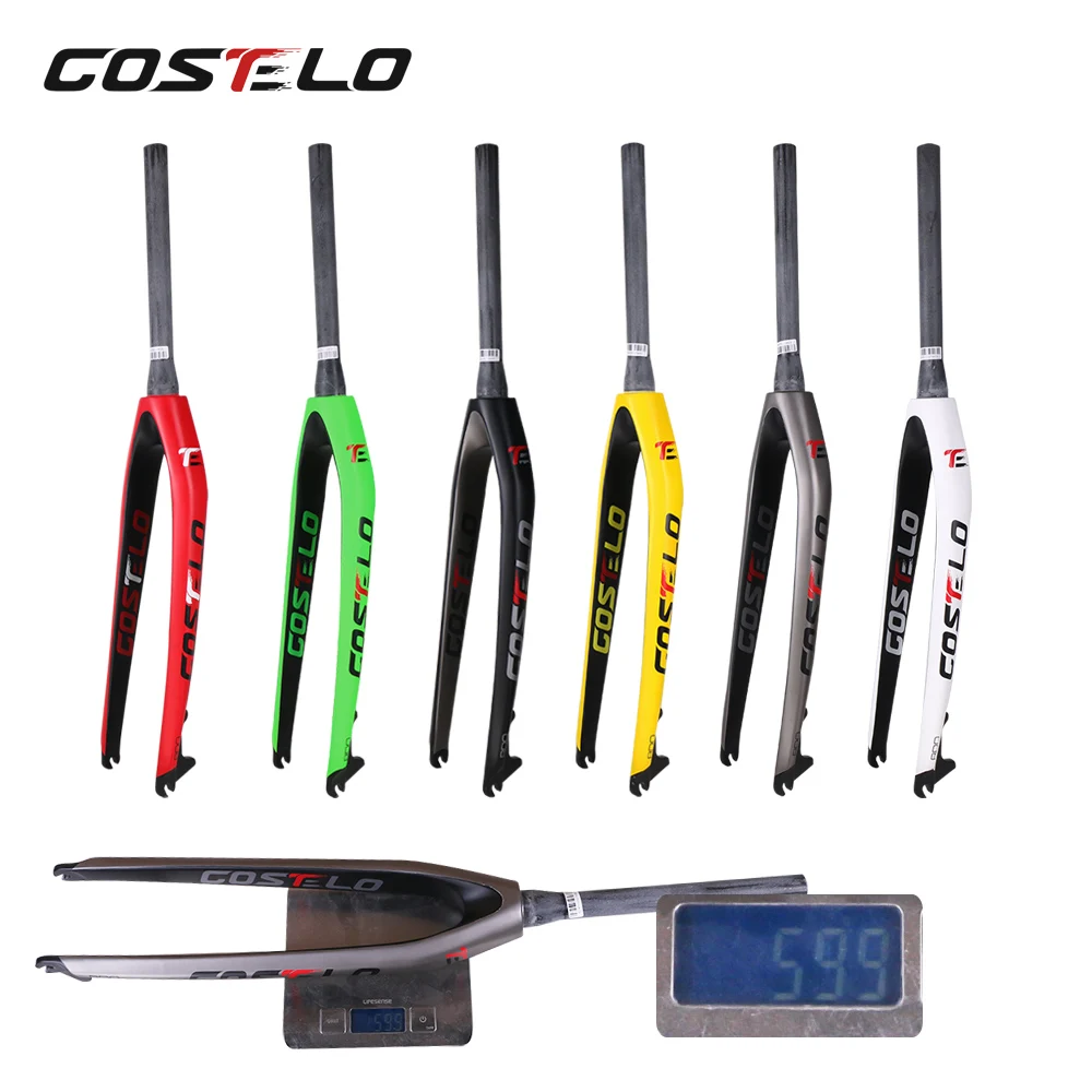 

2017 Costelo Carbon mtb fork 26er 27.5er 29er 650B Mountain Bikes Rigid fork for bicycle parts bicycle front disc rock shox for