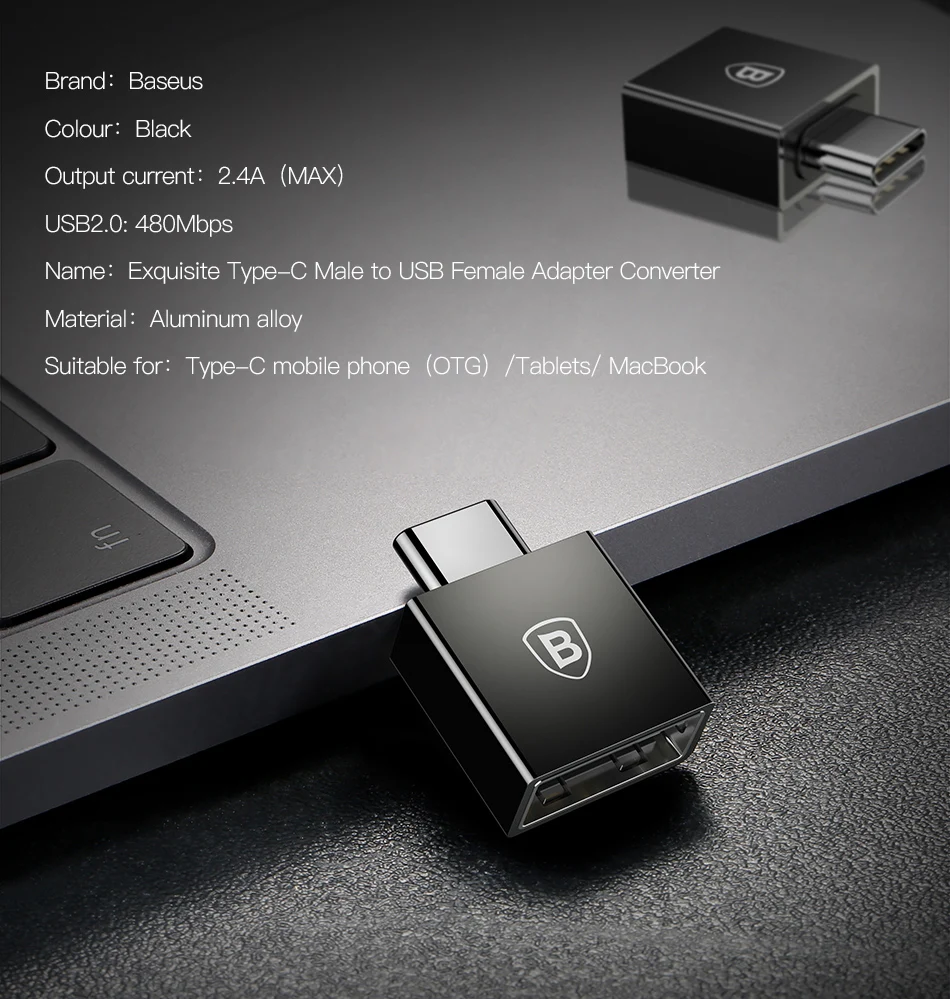 Baseus type C штекер USB Женский адаптер Coverter для samsung Galaxy S9 S8 Plus Note 8 OTG USB C адаптер для one plus 5t nokia 8