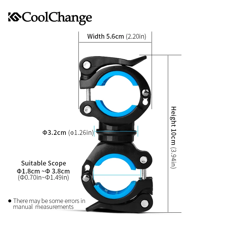Best Coolchange 360 Rotating Cycling Bike Light Holder MTB Front Handlebar Bracket Flashlight Lamp Pump Holder Bicycle Accessories 4