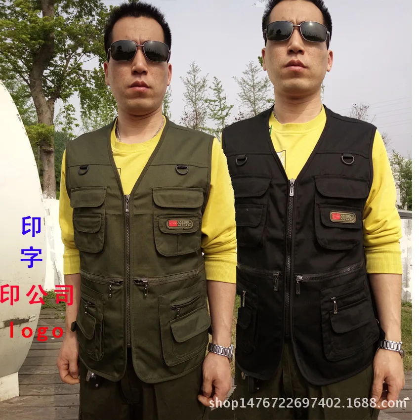 

2019 the spring and autumn period and the new men's fashion waistcoat pocket v-neck zipper HO vest