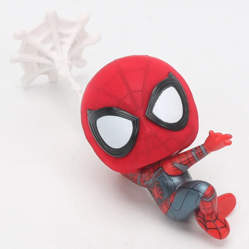 Мини 10 см игрушки Marvel фигурка Дэдпул Bobble-Head 1/10 масштаб предварительно окрашенный Человек-паук Черная пантера Коллекционная модель куклы