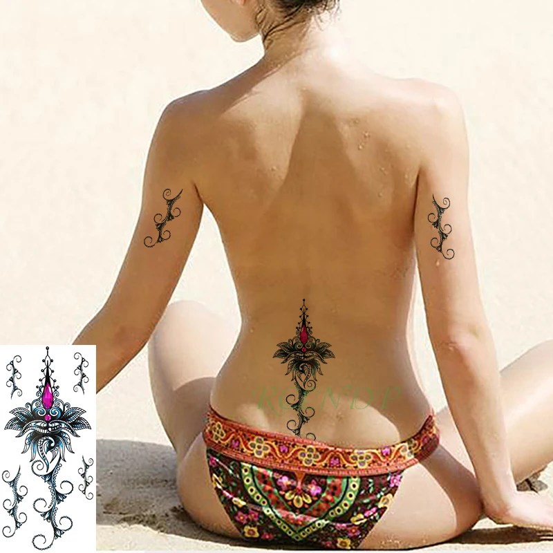 Водонепроницаемая Временная тату наклейка datura flower vine tatto флэш поддельные