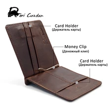 DERI CUZDN Leather font b Money b font font b Clip b font Slim Magnet Wallet