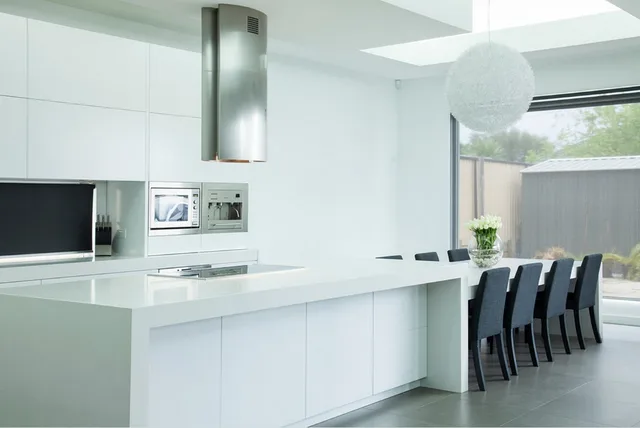 2017 Top diseño alto brillo lacado blanco gabinetes de cocina moderna