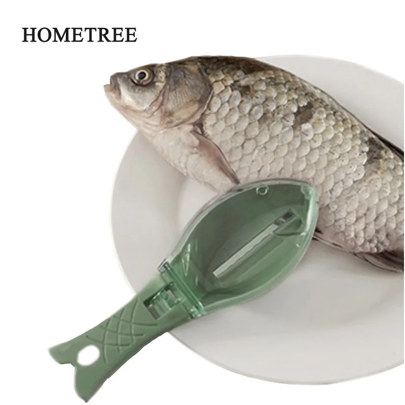 

HOEMTREE Fish Skin Brush Scraping Fish Scales Clean Fish Scale With Clear Cover Splash-Proof Cover Kitchen Cooking Tools H753