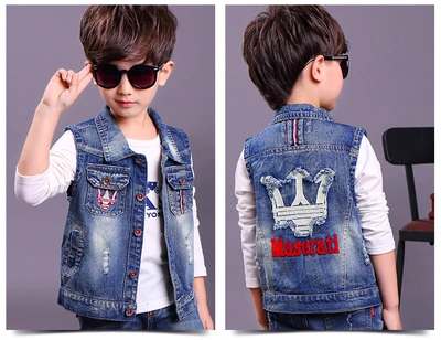 Детская одежда джинсовый жилет для мальчиков Детский весенне-осенний жилет Повседневная куртка в Корейском стиле детский жилет от 3 до 8 лет - Цвет: Photo Color