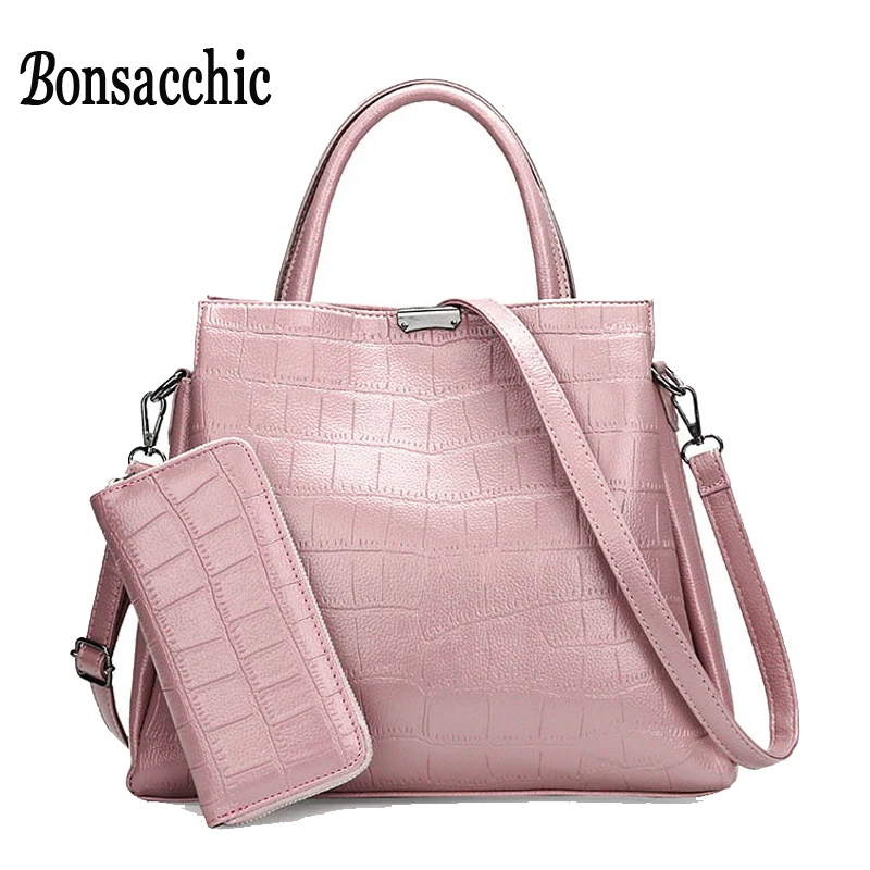 2017 New Lady s Bag Set of Women Handbag Sets Bag Pink Purses and Handbags Stone