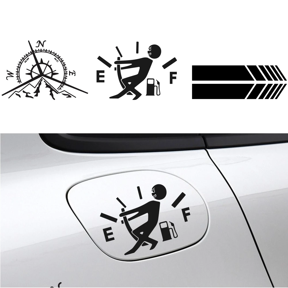 

4pcs/set Funny Compass Car Stickers and Decals Rear Mirror Stripe Sticker Auto Door Styling Fuel Tank Vinyl Car Accessories