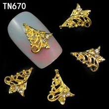 10 шт блестящие золотые Стразы 3d украшения для дизайна ногтей, сплав наклейки для ногтей амулеты ювелирные изделия для ногтей TN670