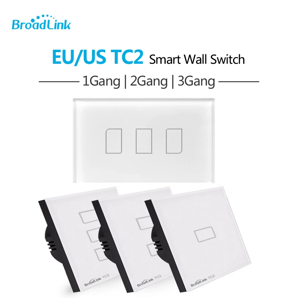 Broadlink TC2 EU US Standard 1 2 3 Gang Way Touch Light Wall Switch Remote Smart