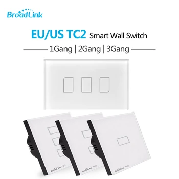

Broadlink TC2 EU US Standard 1 2 3 Gang Way Touch Light Wall Switch Remote Smart Control via Broadlink RM Pro TC 2 Wifi