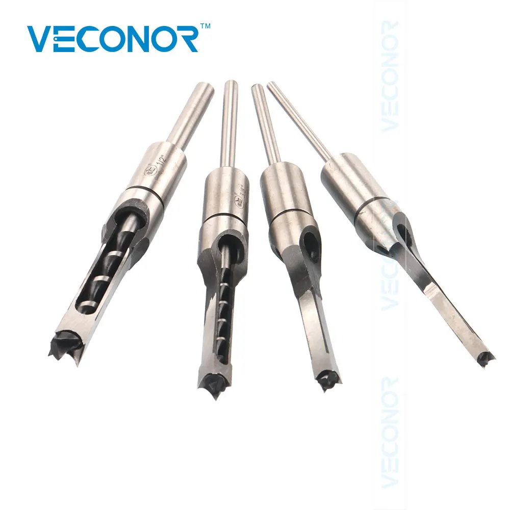 Warnoob 激安 4 ピース角穴 Mortiser ドリルビット木工ツイストドリルキットほぞ穴ド リル Diy 木工ツール高速度鋼 オンライン 価格