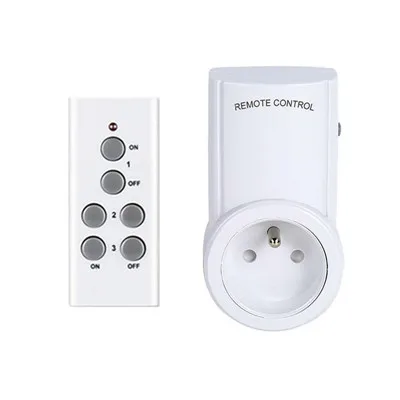 Universal French Standard AC220V Power Socket Plug 433mhz RF Wireless Remote Control Socket Outlet Compatible Broadlink RM Pro - Цвет: 1 TX to 1 RX