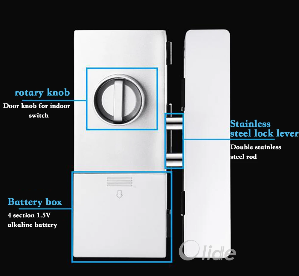 Fingerprint Door Lock for frameless door  (10)