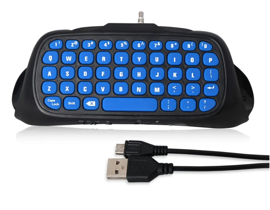 Новые синие мини 2.4 г Беспроводной Bluetooth Клавиатура Chatpad для Игровые приставки 4 PS4 Slim и для PS4 Pro игры геймпад