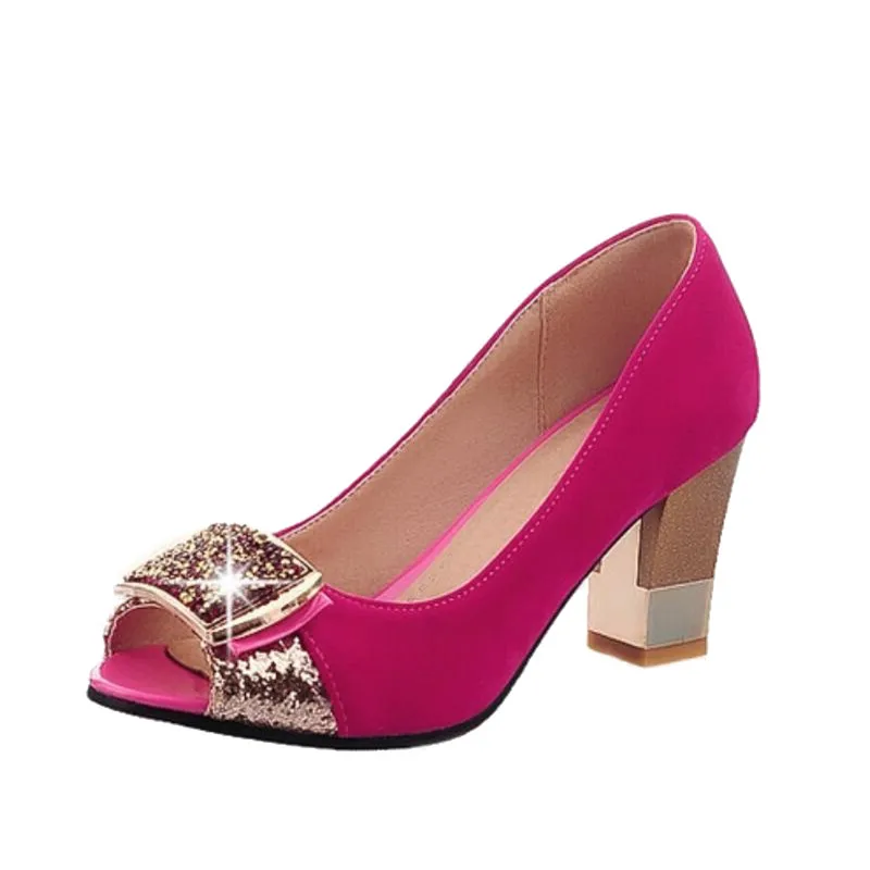 Para Strass zapatos mujer 7 cm Grosso