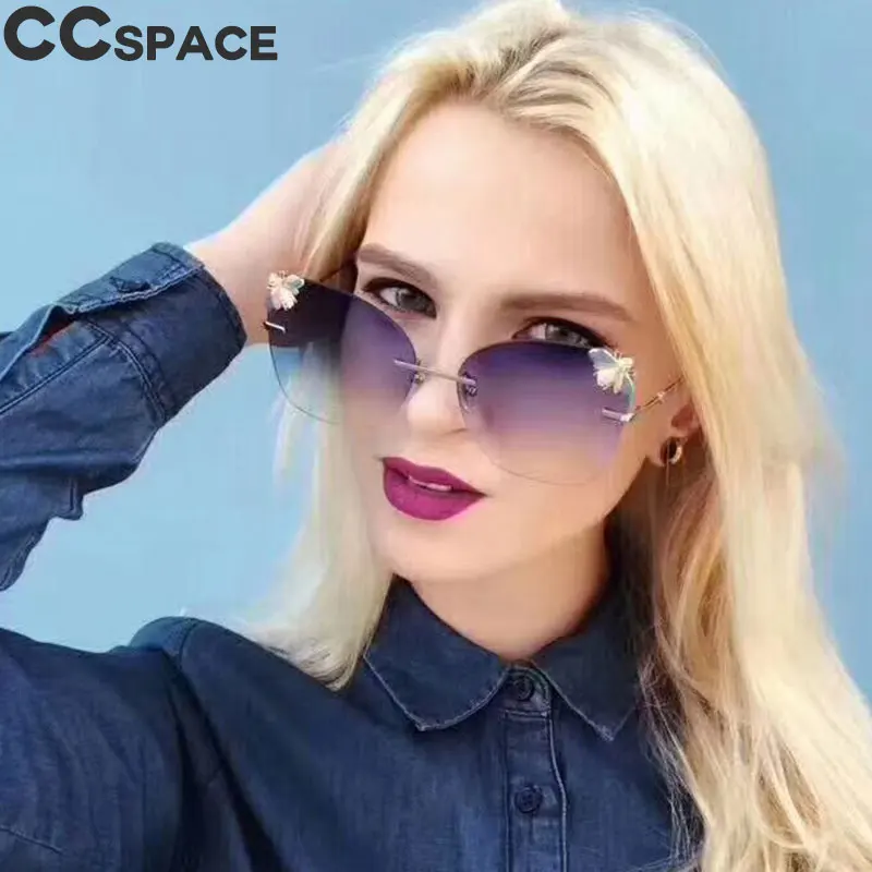 

Bee Sunglasses Men Women Fashion Rimless Square Shades UV400 Brand Sun Glasses 47213