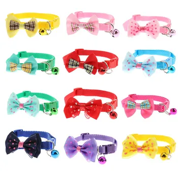 

1 Piece Candy Color Adjustable Bow Tie Bell Bowknot Sale Collar Necktie Puppy Kitten Dog Cat Pet Tool