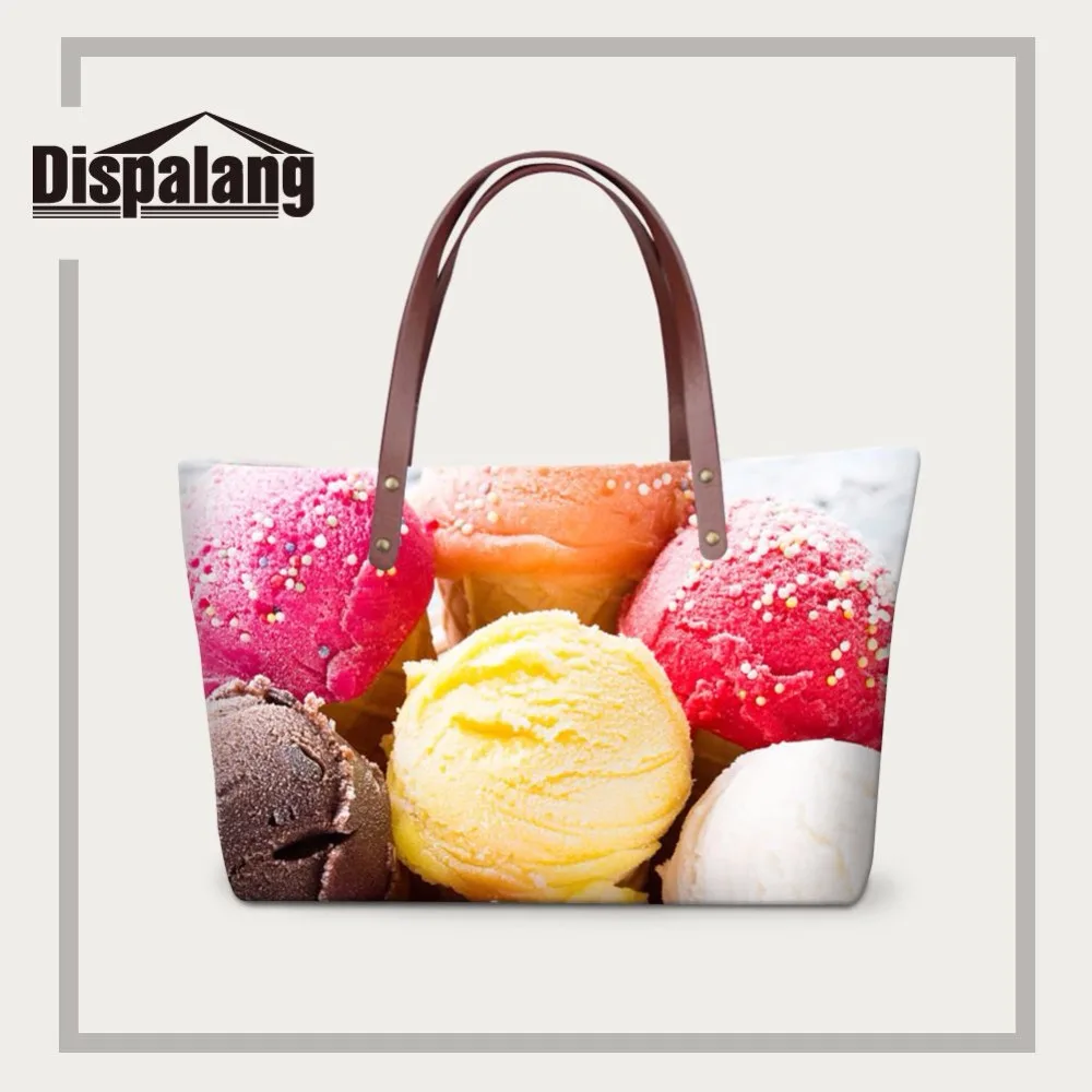 Dispalang عارضة المرأة الأعلى مقبض حقيبة الآيس كريم نمط السيدات حمل حقيبة أكياس حقيبة يد منظم للنساء اليد