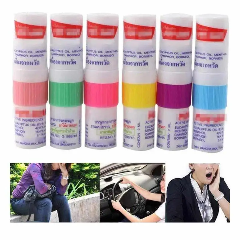 1Pcs Thailand Nasal Inhaler Poy Sian Mark 2 Ii Nasal Smell Dizziness Inhaler Bracing Breezy Asthma Refreshing Aroma Oil Stick