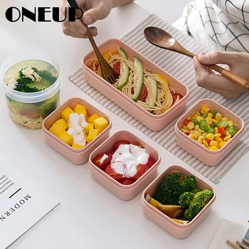 

ONEUP Microwave Lunch Box Set Independent Lattice Leak-Proof Food Storage Container Portable Bento Box For Kids Picnic Outdoor